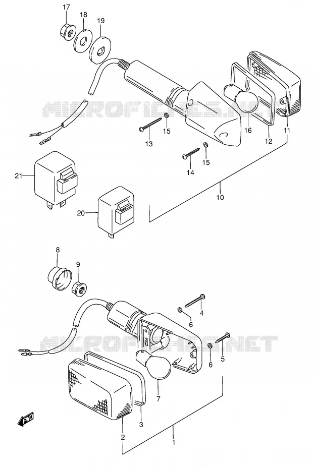 INDICATOREN (MODELE K/L/M/N/P/R) Suzuki MOTO 500 GS-E 1996  GS500ESKT(E2)