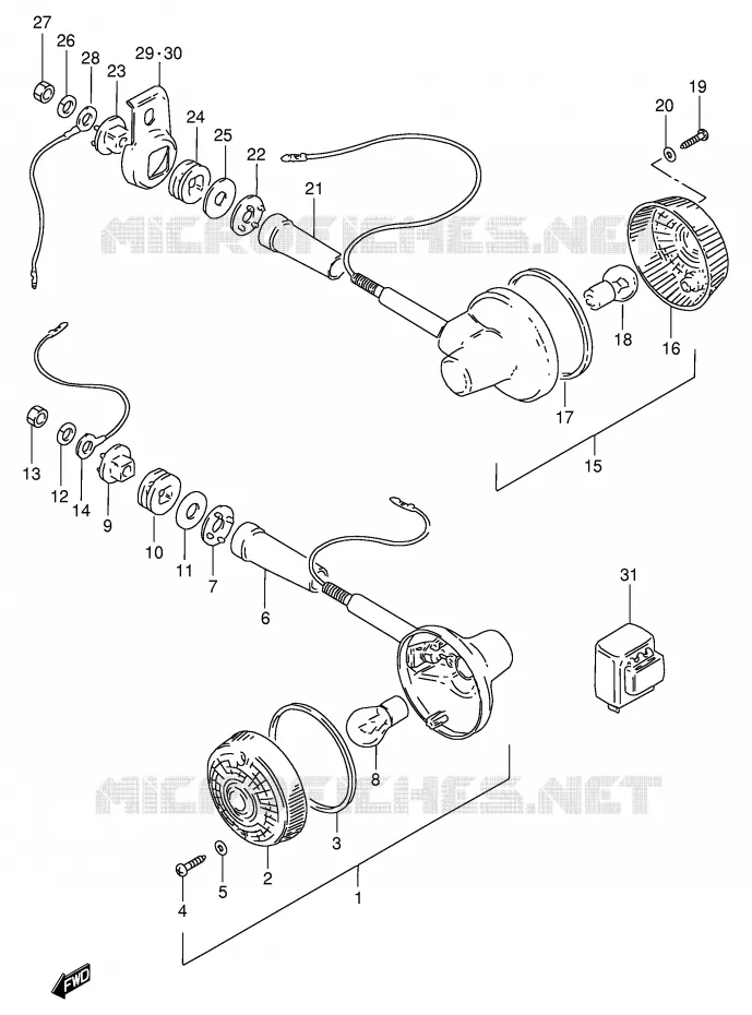 INDICATOREN (MODELE N/R E30) Suzuki MOTO 125 GN 1994  GN125R(E1)
