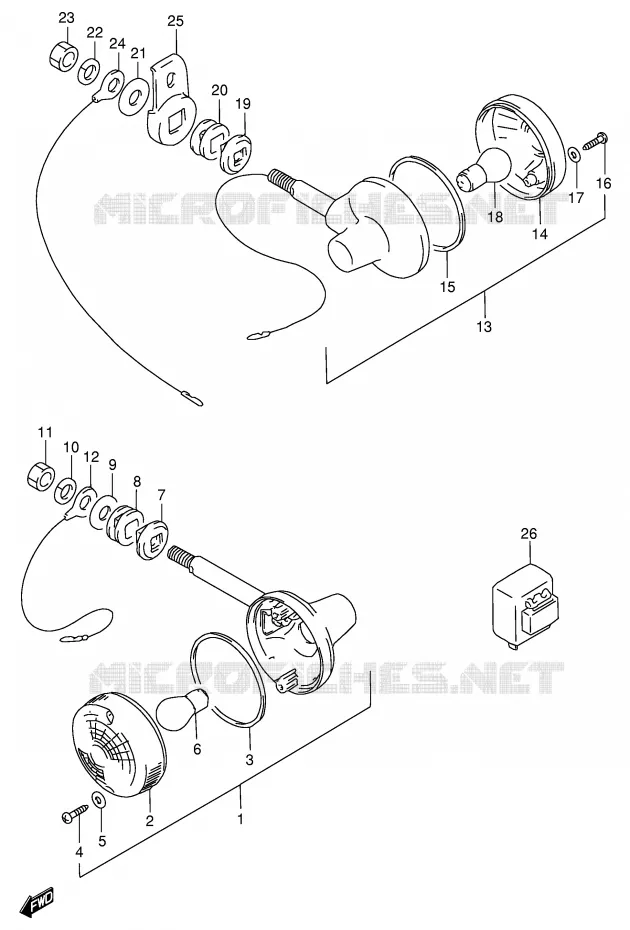 INDICATOREN (MODELE R) Suzuki MOTO 125 GN 1994  GN125R(E1)