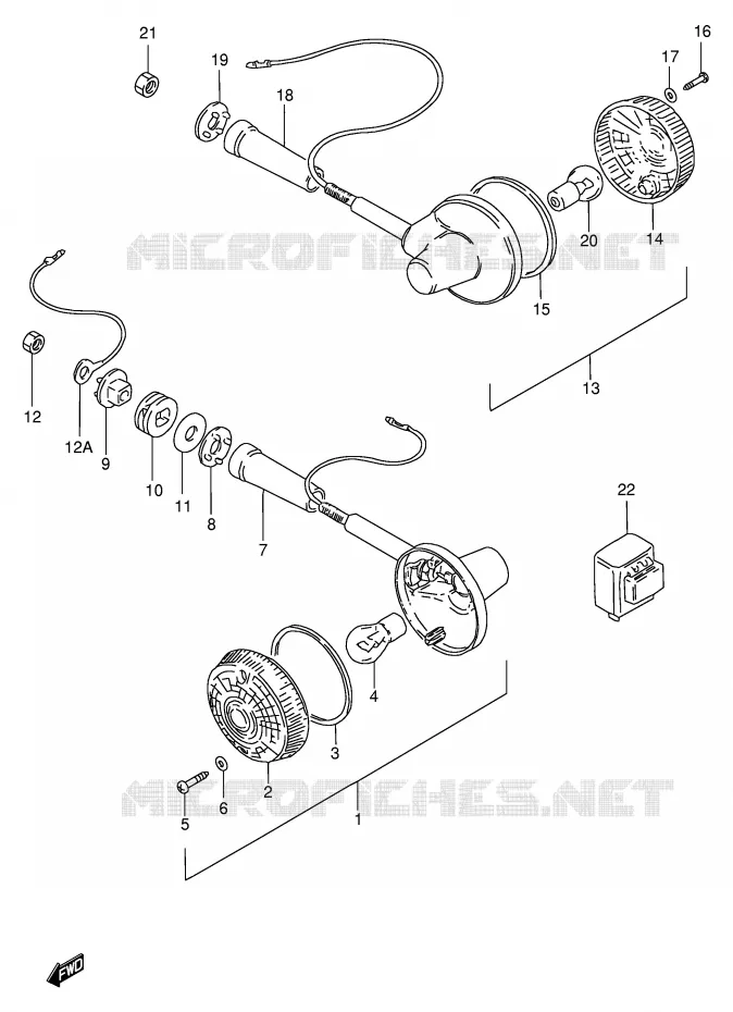 INDICATOREN (MODELE T/W/X E25,E39,E54) Suzuki MOTO 250 GN 1998  GN250W(E2)