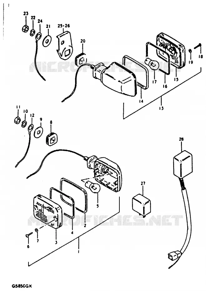 INDICATOREN (MODELE X : E2) Suzuki MOTO 850 GS 1980  GS850GT(T/X)