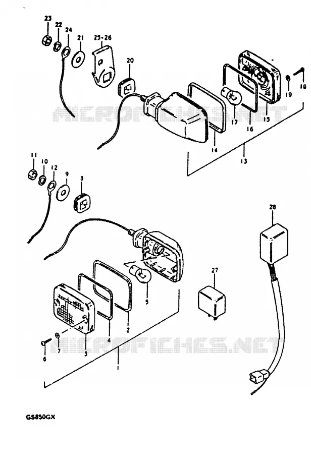 INDICATOREN (MODELE X : E21) Suzuki MOTO 850 GS 1980  GS850GT(T/X)