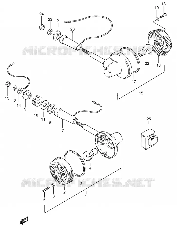 INDICATOREN (MODELE Z/D/K E18) Suzuki MOTO 125 GN 1991  GN125M(E1)