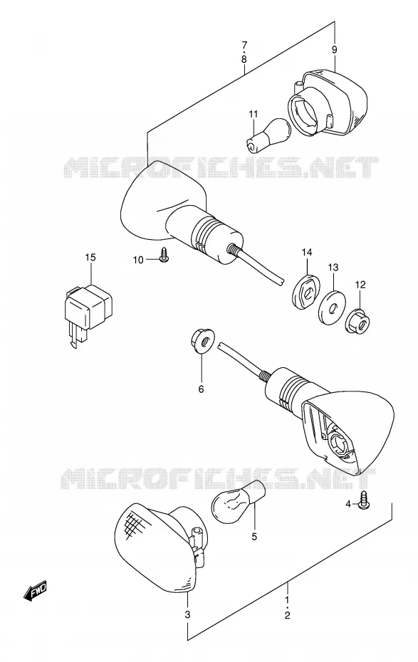 INDICATOREN Suzuki MOTO 500 GS-E 2001  GS500UK1(E2)