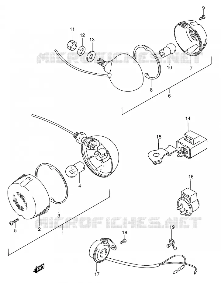 INDICATOREN Suzuki SCOOTER 50 FZ 1999  FZ50X(E1)