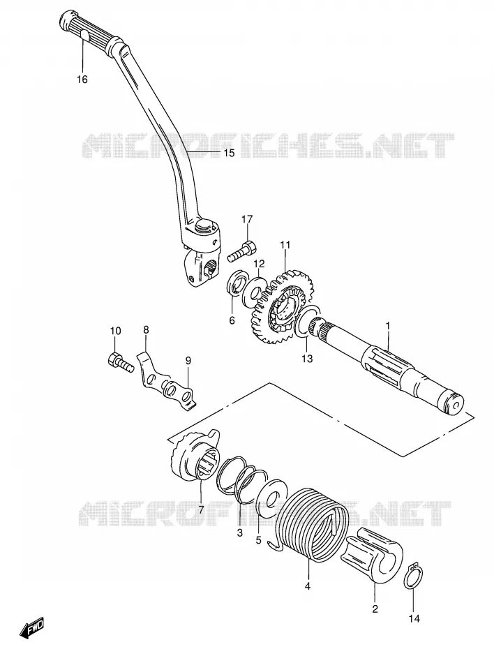 KICKSTARTER  (GS125Z/D,GS125UR E71) Suzuki MOTO 125 GS 1982  GS125ESZ(E1)