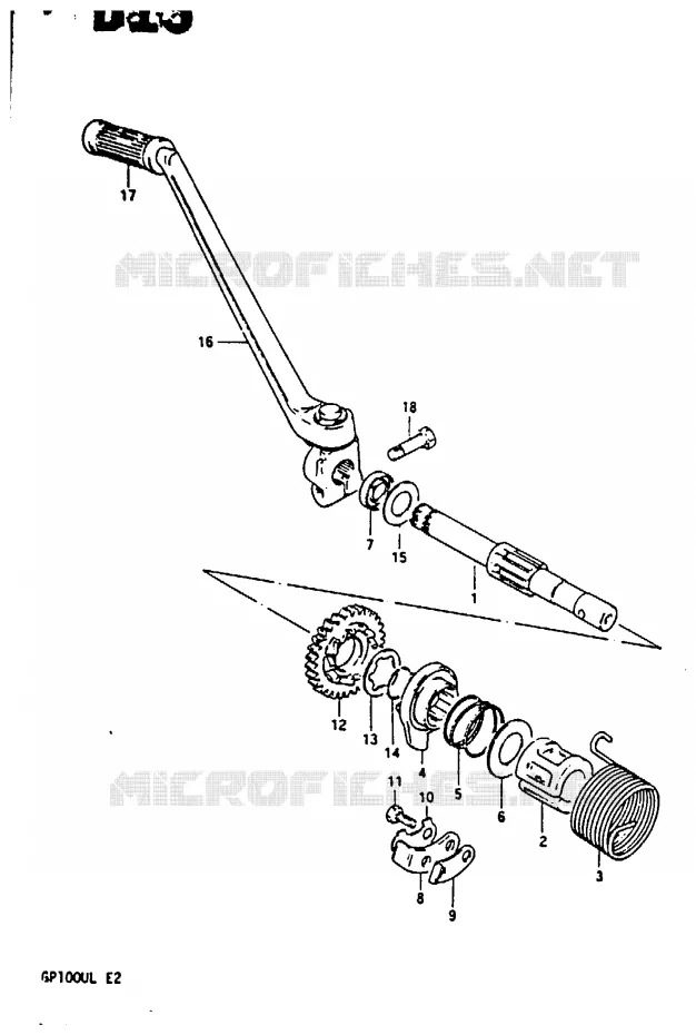 KICKSTARTER Suzuki MOTO 100 GP 1990  GP100UL(X/D/L)