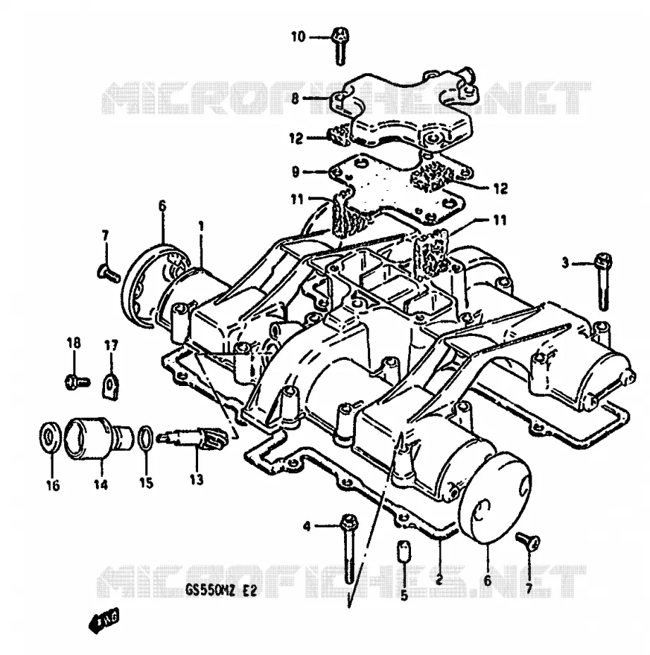 KLEPPENDEKSEL (MODELE Z) Suzuki MOTO 550 GS 1982  GS550MZ(X/Z)