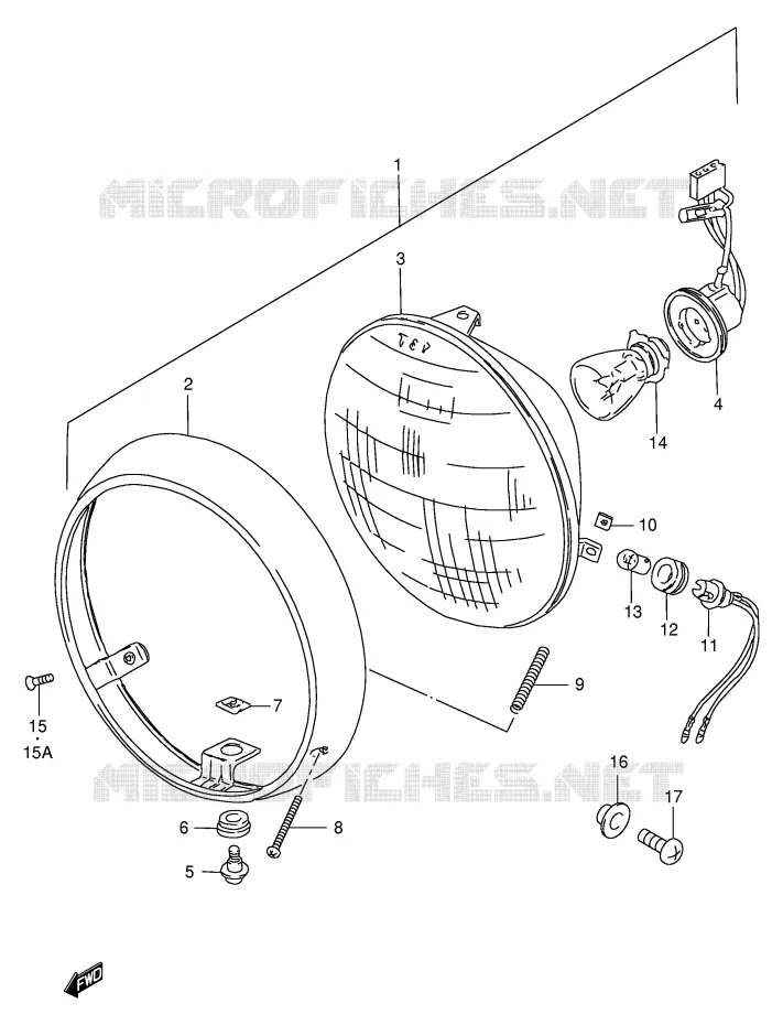 KOPLAMP (E1,E2,P37,E24) Suzuki MOTO 250 GN 1999  GN250EX(E2)