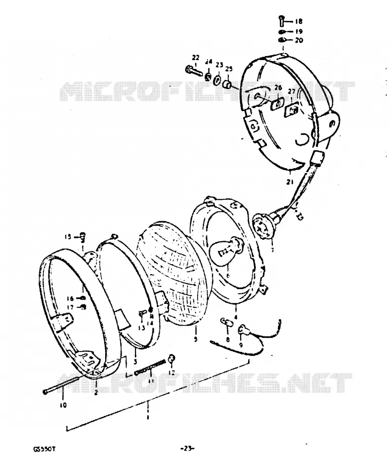KOPLAMP (E2) Suzuki MOTO 550 GS 1980  GS550T(T)