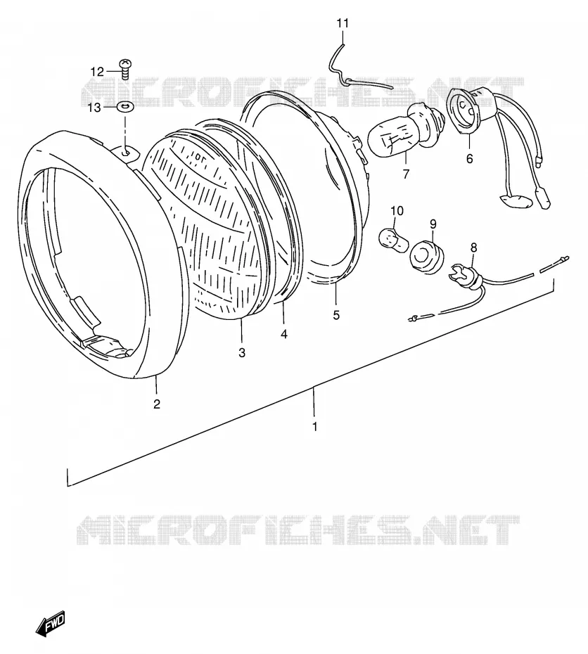 KOPLAMP (E2) Suzuki SCOOTER 50 FZ 1993  FZ50NP(E1)