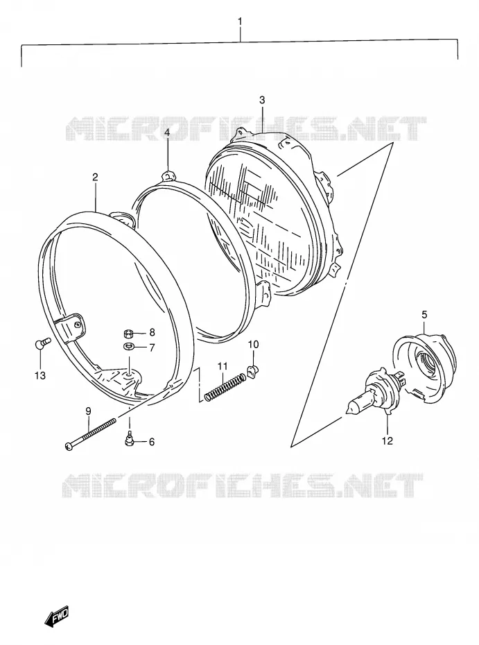 KOPLAMP (E24) Suzuki MOTO 500 GS-E 2002  GS500HUK2(E2)