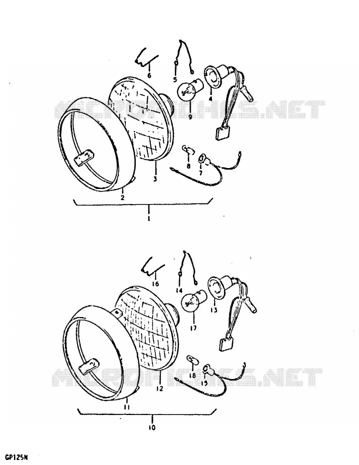 KOPLAMP (E4) Suzuki MOTO 125 GP 1992  GP125N(C/N)