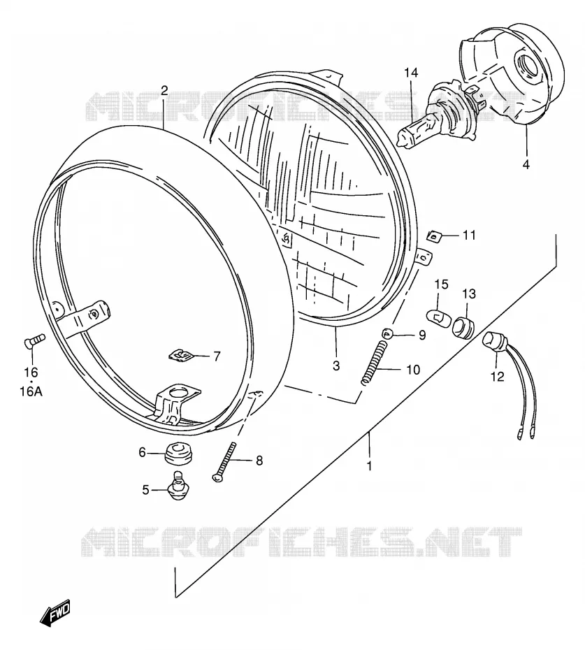 KOPLAMP (E4) Suzuki MOTO 250 GN 1998  GN250EW(E2)