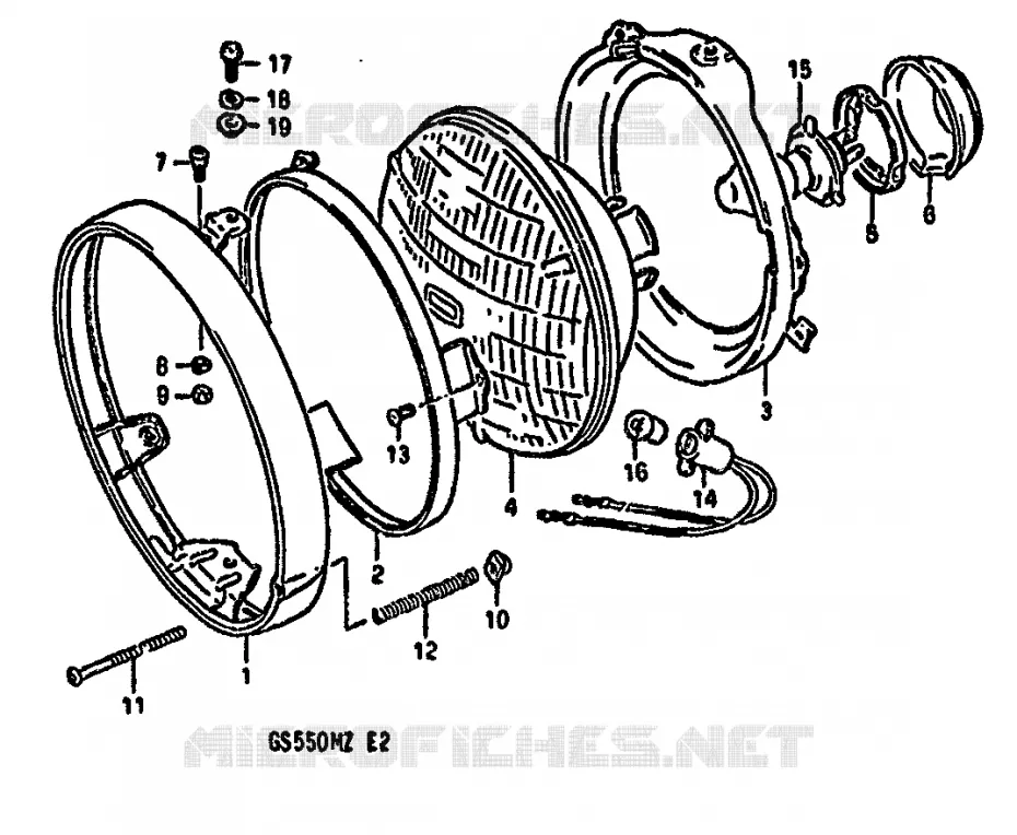 KOPLAMP (E4) Suzuki MOTO 550 GS 1981  GS550MX(X/Z)