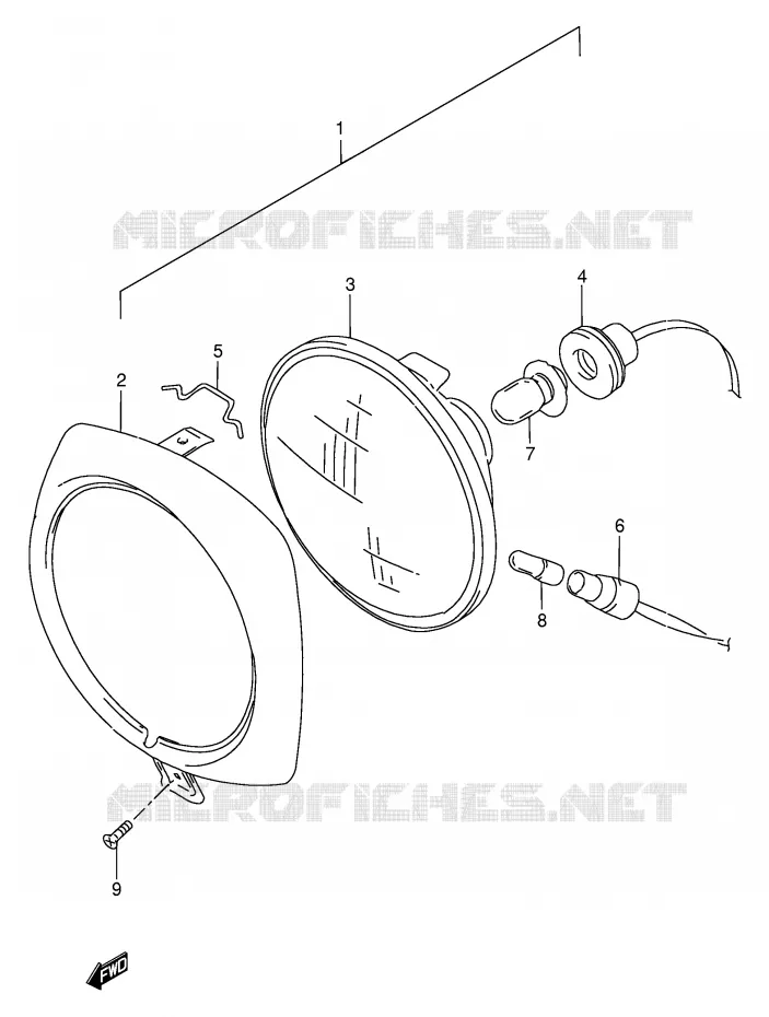KOPLAMP (FZ50NP E26) Suzuki SCOOTER 50 FZ 1990  FZ50L(E1)