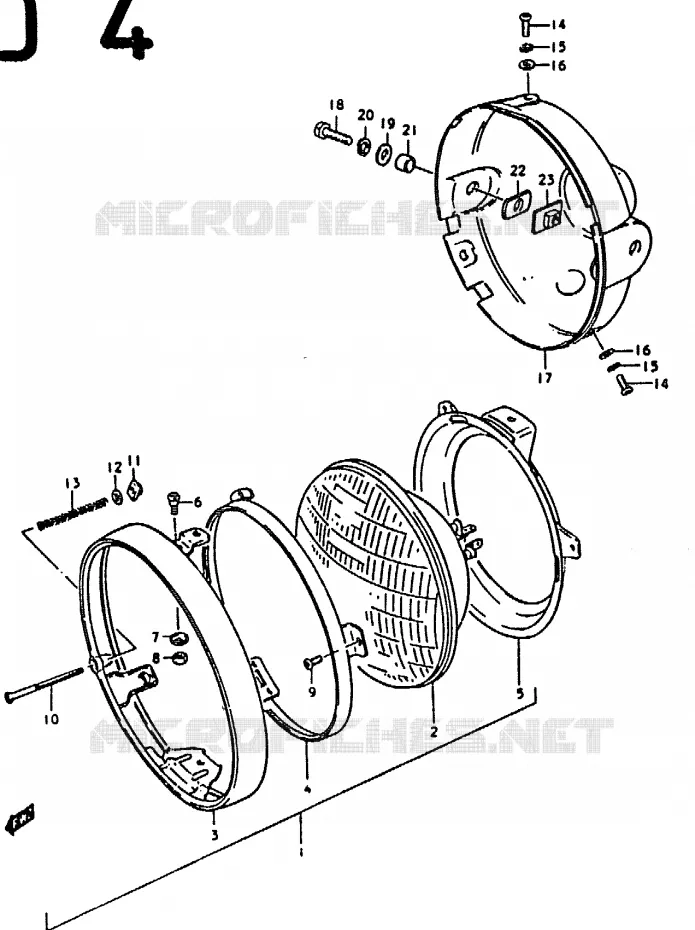 KOPLAMP (GS1000C, HC) Suzuki MOTO 1000 GS 1978  GS1000EC(C/N)