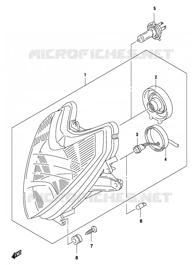 KOPLAMP (GS500FK4/FUK4 P2, P19, P54) Suzuki MOTO 500 GS-E 2004  GS500K4(P19)