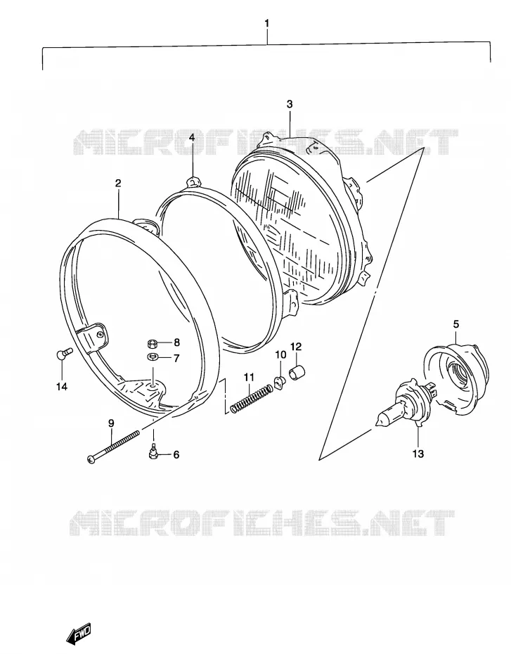 KOPLAMP (GS500K3 P24) Suzuki MOTO 500 GS-E 2004  GS500K4(P19)