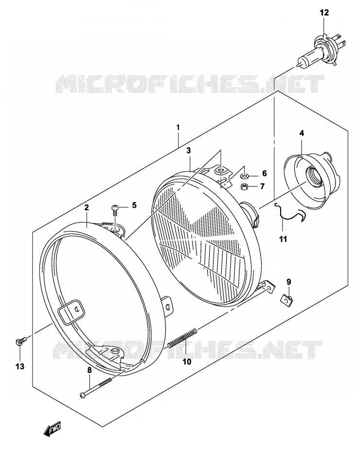 KOPLAMP (GS500K4 P24) Suzuki MOTO 500 GS-E 2004  GS500UK4(P19)