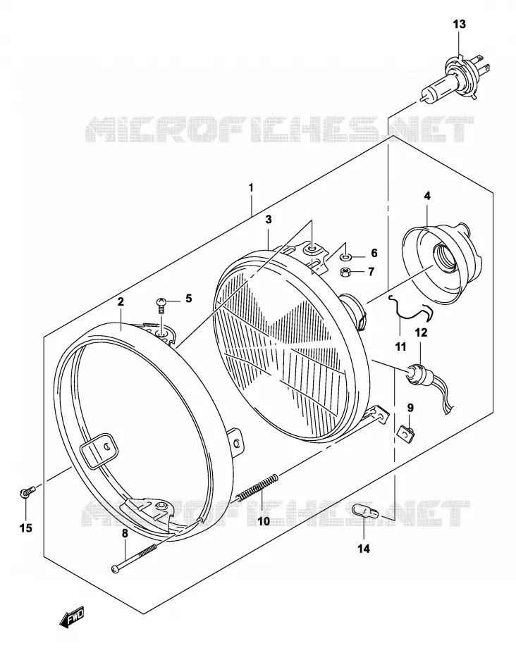 KOPLAMP (GS500K4/UK4 P2, P19, P54) Suzuki MOTO 500 GS-F 2004  GS500FUK4(P19)