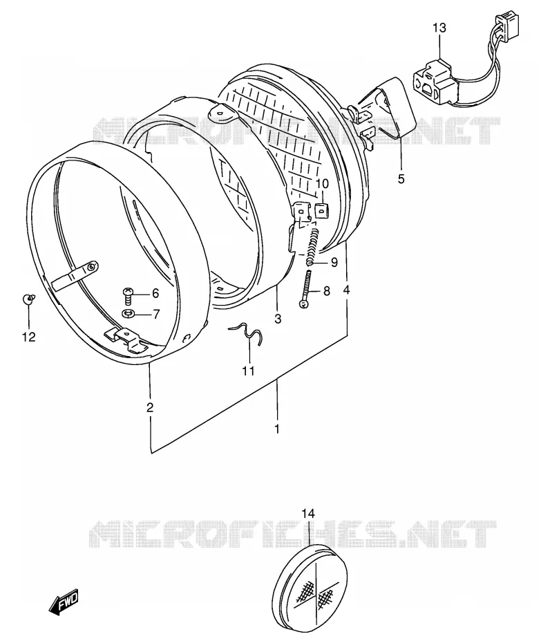 KOPLAMP (MODELE N/R E30) Suzuki MOTO 125 GN 1991  GN125M(E1)