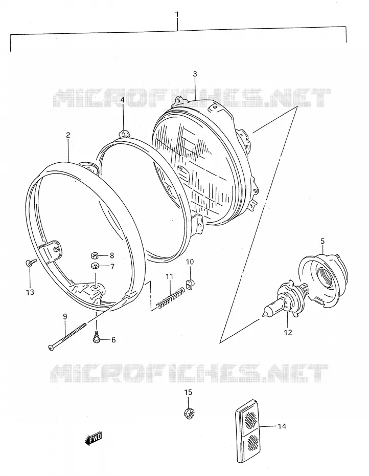 KOPLAMP (MODELE R/S/T) Suzuki MOTO 500 GS-E 1996  GS500ESKT(E28)