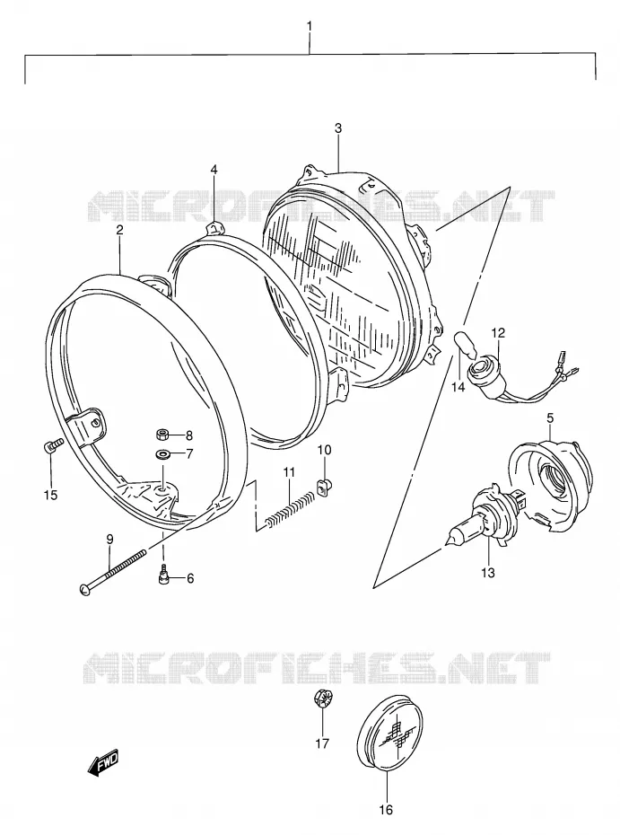 KOPLAMP (MODELE S) Suzuki MOTO 500 GS-E 1989  GS500EUK(E2)