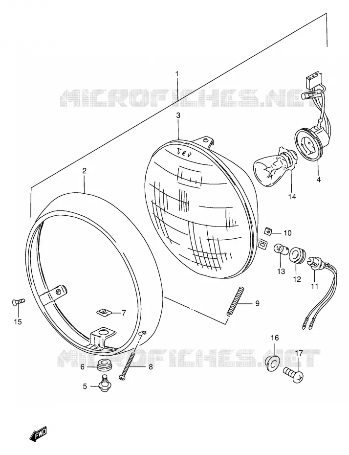 KOPLAMP (MODELE Y E71) Suzuki MOTO 250 GN 1999  GN250EX(E2)