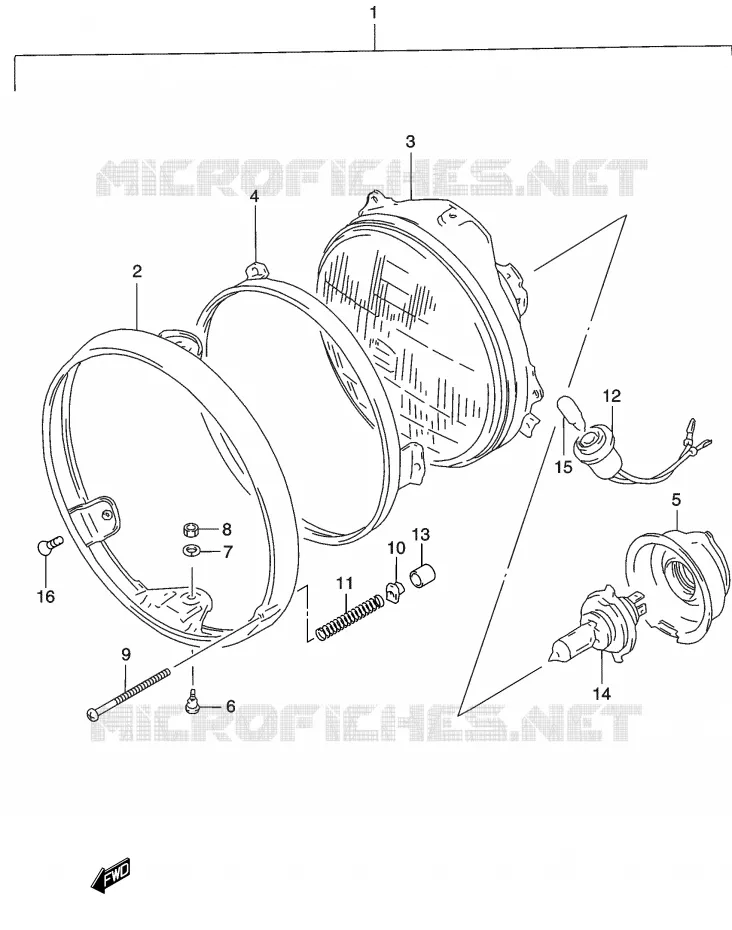 KOPLAMP (P2, P19, P54) Suzuki MOTO 500 GS-E 2003  GS500HUK3(P19)