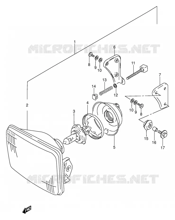 KOPLAMP (P9) Suzuki MOTO 500 GS-E 1992  GS500EUN(E2)