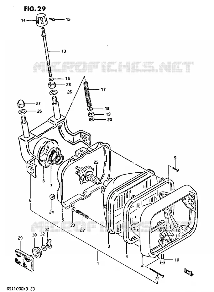 KOPLAMP Suzuki MOTO 1100 GS-G 1982  GS1100GKZ(Z/2/D)