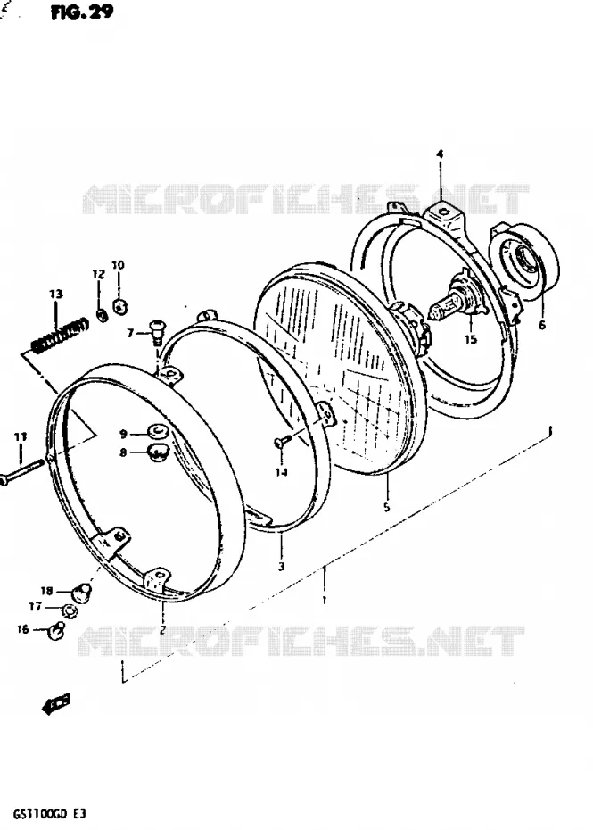 KOPLAMP Suzuki MOTO 1100 GS-G 1983  GS1100GD(Z/D)