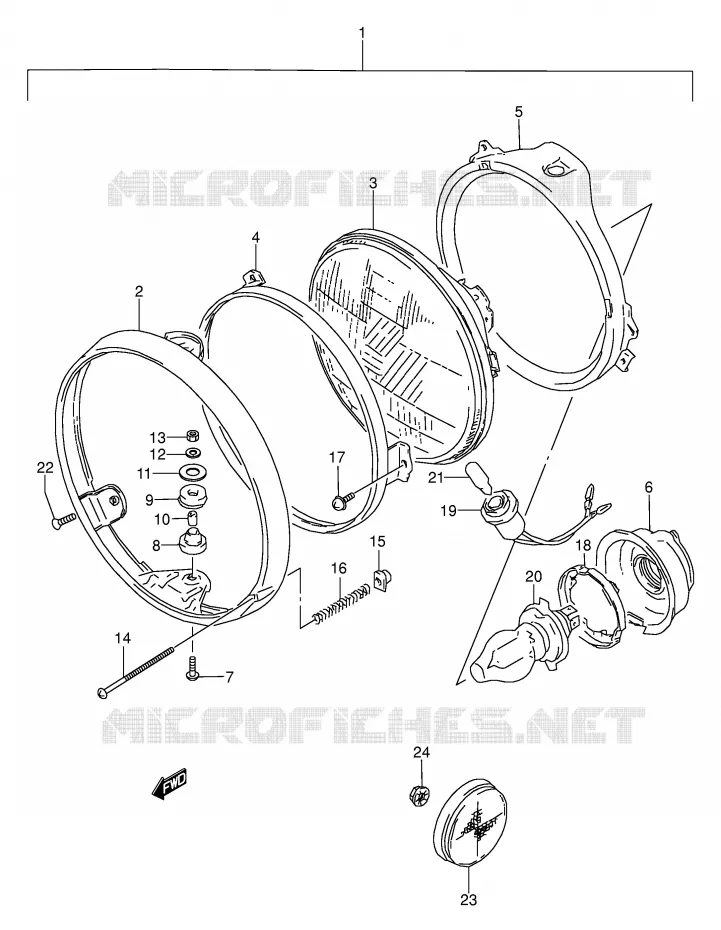 KOPLAMP (VOIR NOTE) Suzuki MOTO 500 GS-E 1995  GS500ESKS(E2)