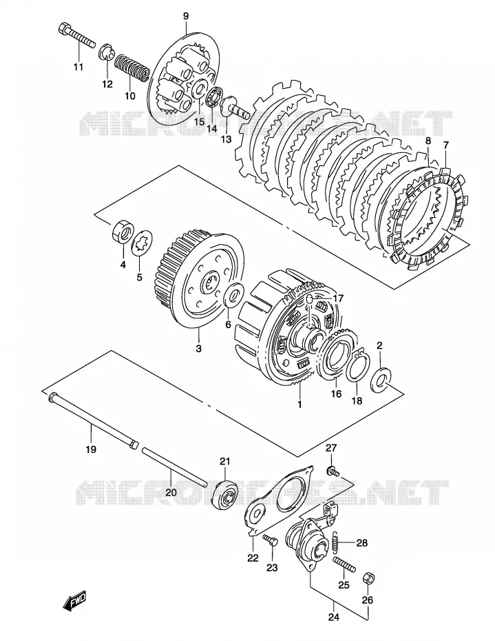 KOPPELING Suzuki MOTO 500 GS-F 2004  GS500FK4(P19)