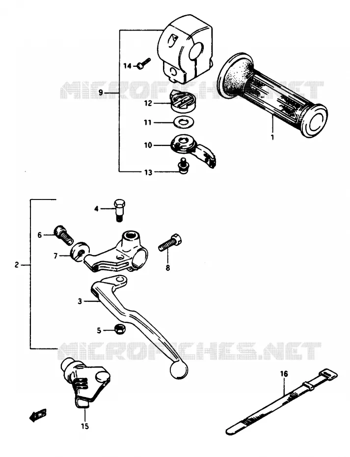 LINKER HANDGREEP (GSX1100EE/EF/EG) Suzuki MOTO 1150 GS 1985  GS1150ESF(E/F/G)