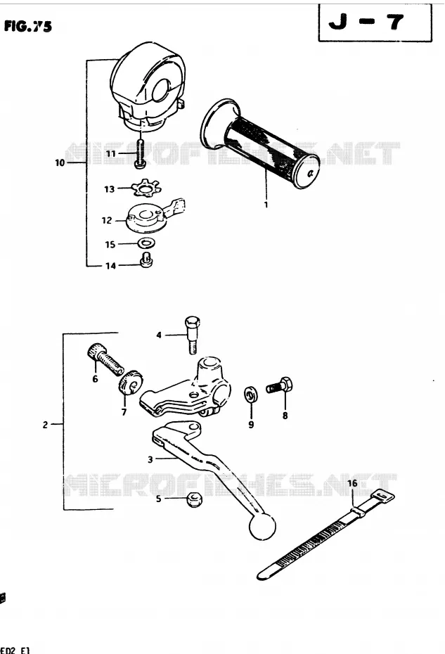 LINKER HANDGREEP (MODELE D) Suzuki MOTO 450 GS-E 1983  GS450ED2(2/Z/D)