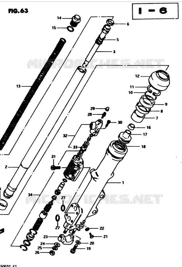 LINKS SCHOKDEMPER (E34) Suzuki MOTO 450 GS 1982  GS4502(2/Z/D)