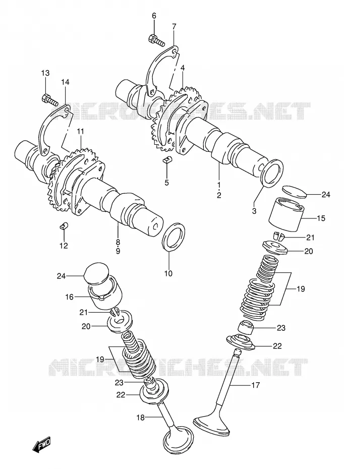 NOKKENAS - VALVES (MODELE K/L/M/N/P) Suzuki MOTO 500 GS-E 1994  GS500ER(E2)