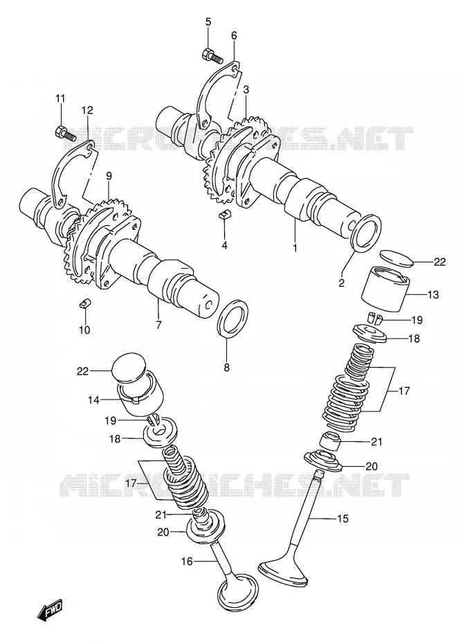 NOKKENAS - VALVES (MODELE R/S/T) Suzuki MOTO 500 GS-E 1990  GS500EUL(E2)