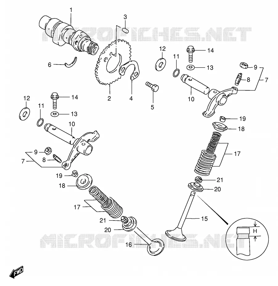 NOKKENAS - VALVES (MODELE Z/D) Suzuki MOTO 125 GS 1982  GS125EEZ(E1)