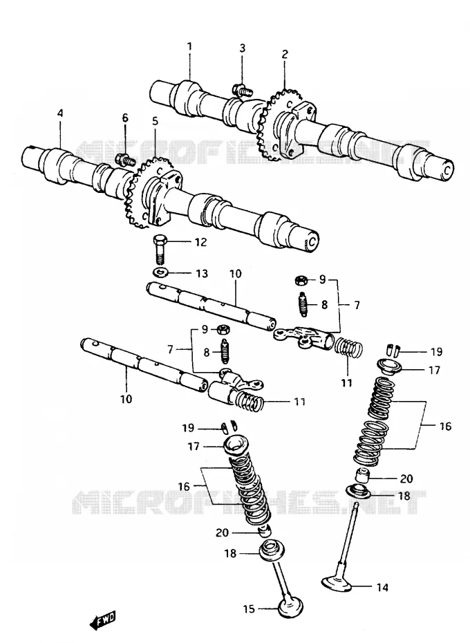 NOKKENAS - VALVES Suzuki MOTO 1100 GSX-E 1985  GSX1100EF(E/F/G)