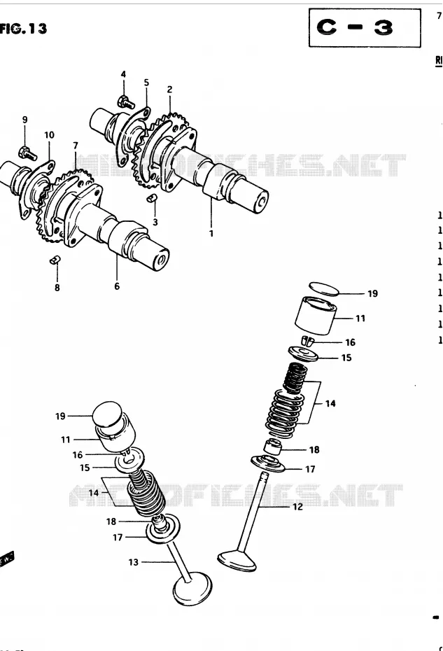 NOKKENAS - VALVES Suzuki MOTO 450 GS-S 1982  GS450SZ(2/Z/D)