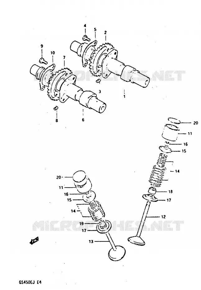 NOKKENAS - VALVES Suzuki MOTO 450 GS-S 1988  GS450SUJ(E/F/G/H/J)