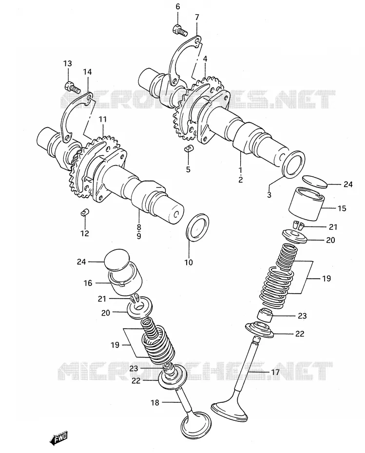 NOKKENAS - VALVES Suzuki MOTO 500 GS-E 1991  GS500EM(E28)