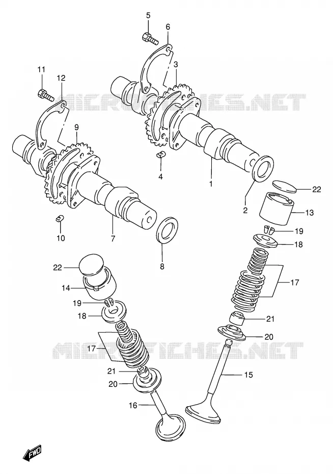 NOKKENAS - VALVES Suzuki MOTO 500 GS-E 2001  GS500HUK1(E2)