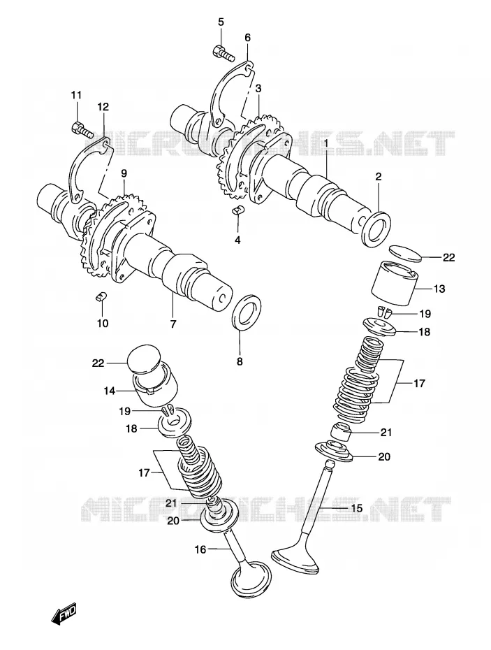 NOKKENAS - VALVES Suzuki MOTO 500 GS-F 2004  GS500FK4(P19)