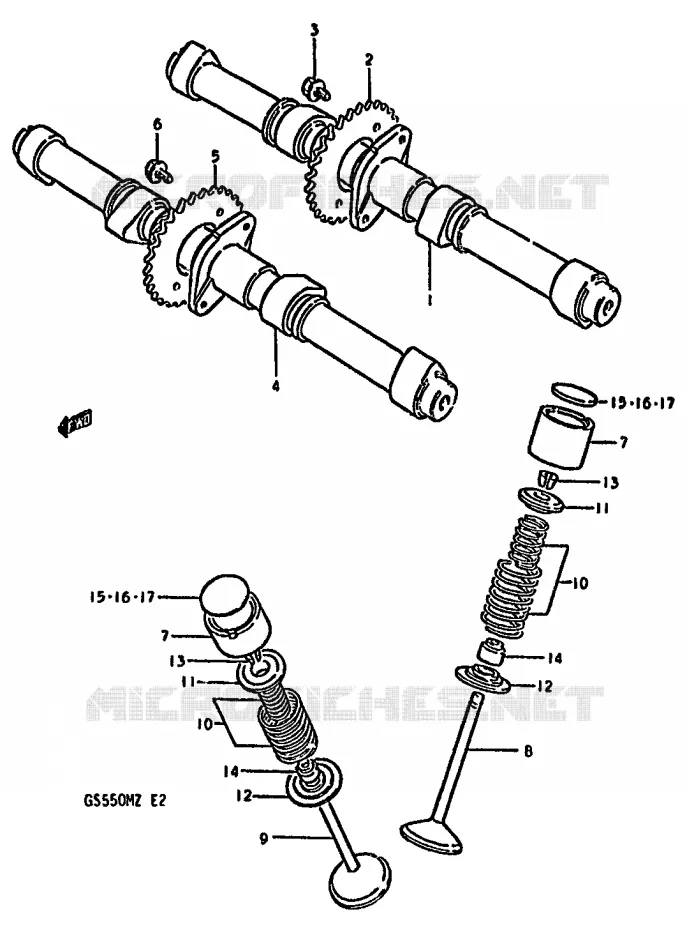 NOKKENAS - VALVES Suzuki MOTO 550 GS 1981  GS550MX(X/Z)