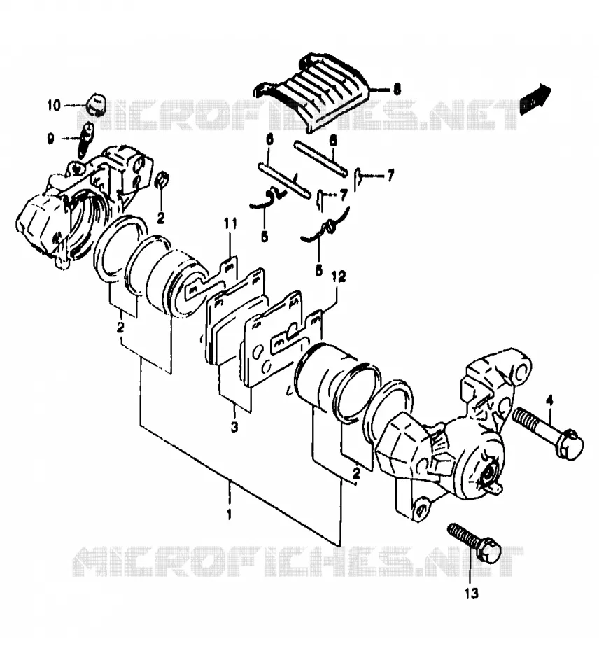 REAR CALIPER (GSF1200SAV/SAW/SAX/SAY) Suzuki MOTO 1200 BANDIT 2000  GSF1200Y(T/V/W/X/Y)