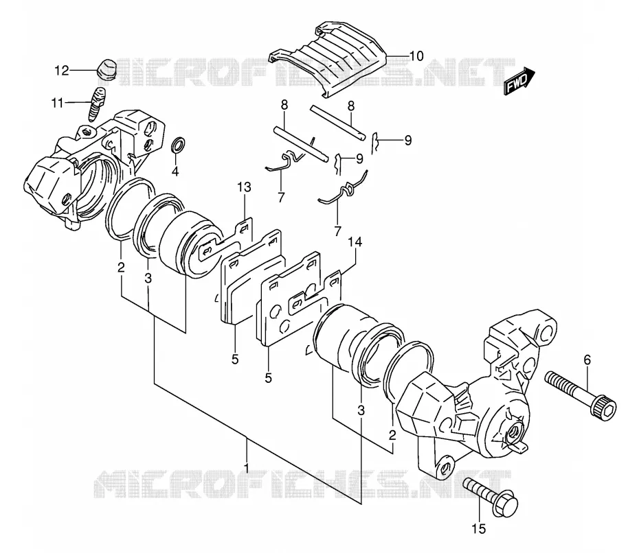 REAR CALIPER (MODELE K/L/M/N) Suzuki MOTO 500 GS-E 1995  GS500ES(E2)